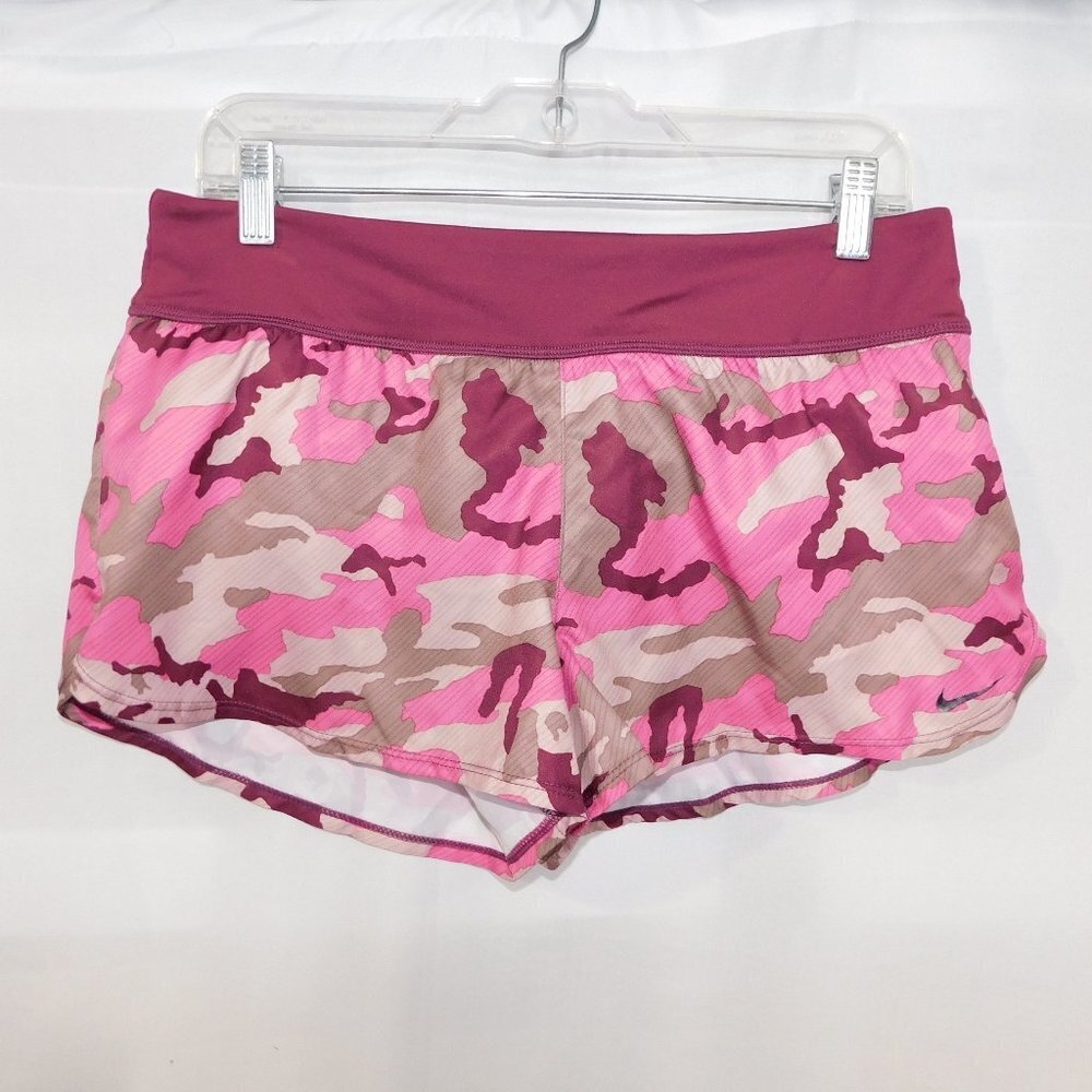 NIke Pink Purple Camo activewear Workout Running Shorts Womens M